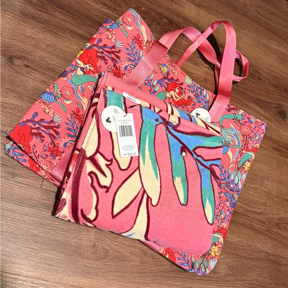Vera Bradley Ariel’s Pink Lagoon Tote & Beach Towel Set